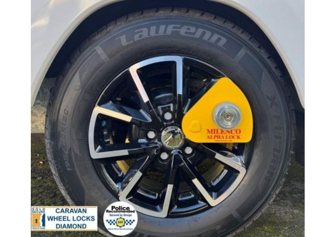Milenco Alpha Diamond Wheel Lock 7757 – Yellow – Caravan Security Clamp