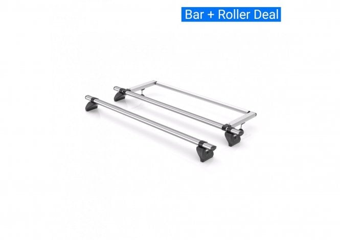 Rhino KammBar Fleet Roof Bars + Roller - 2 Steel Bars - Vauxhall Vivaro 2014  class=
