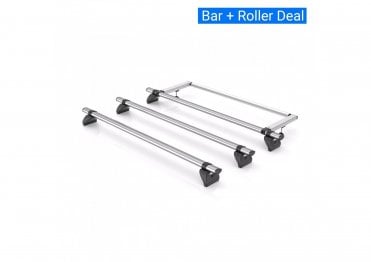 KammBar Fleet Roof Bars + Roller - 4 Steel Bars - Fiat Ducato 2006 on - L3H2 / L3H3 / L4H2 / L4H3 Twin Doors