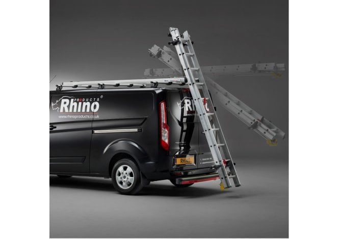 Rhino SafeStow4 Ladder Stow - 3.1m SafeStow4 (Extra Wide Ladder) - VW T6 Transporter 2015 on - LOW ROOF - TWIN DOORS
