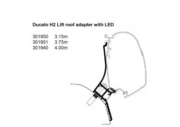 Ducato 2006 on L2/H2 Lift Roof LED Adapter - 3.15m