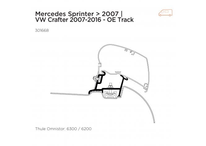 Thule VW Crafter Adapter 2006-2016 Adapter H2 (OE Track)