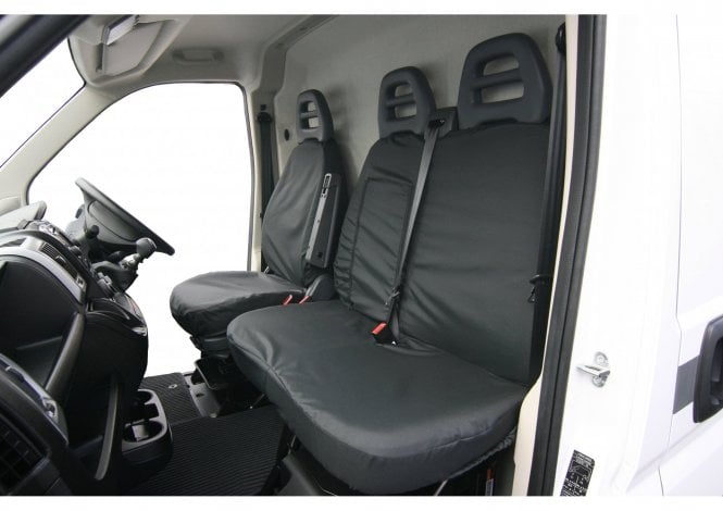 Town and Country Tailored Front Seat Cover Set - Peugeot Boxer 2006on - Black