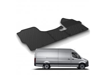 Van Tailored Rubber Mats - Mercedes Sprinter 2019on (Single Cab - RWD - Double Passenger Seat)